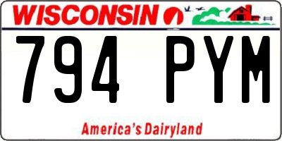 WI license plate 794PYM