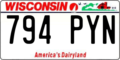 WI license plate 794PYN