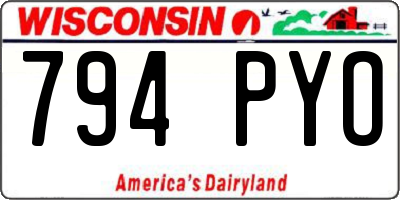 WI license plate 794PYO
