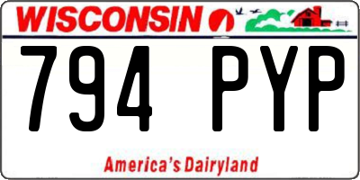 WI license plate 794PYP