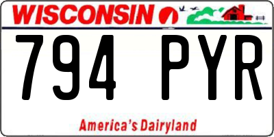 WI license plate 794PYR