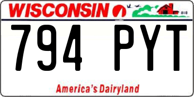 WI license plate 794PYT