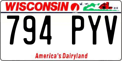 WI license plate 794PYV