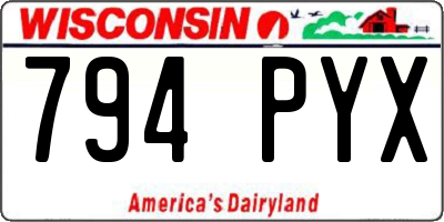 WI license plate 794PYX