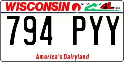 WI license plate 794PYY