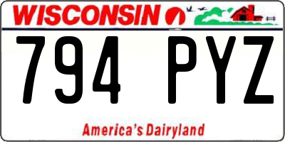 WI license plate 794PYZ