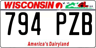 WI license plate 794PZB