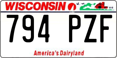 WI license plate 794PZF