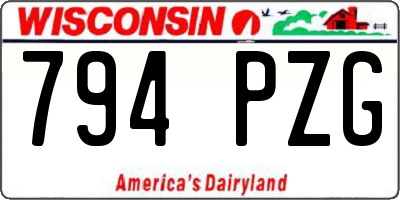 WI license plate 794PZG