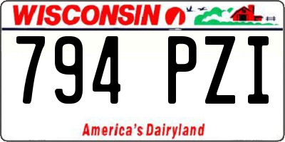 WI license plate 794PZI