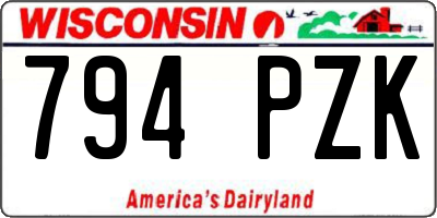 WI license plate 794PZK