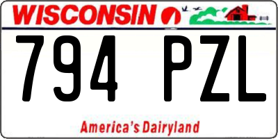 WI license plate 794PZL
