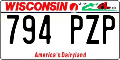 WI license plate 794PZP