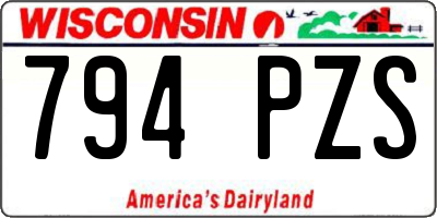WI license plate 794PZS