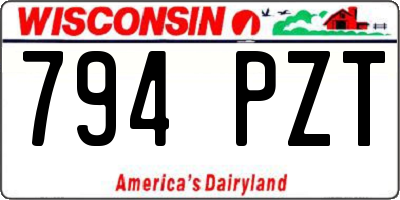 WI license plate 794PZT