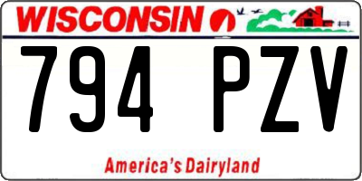 WI license plate 794PZV