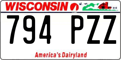 WI license plate 794PZZ