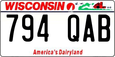 WI license plate 794QAB