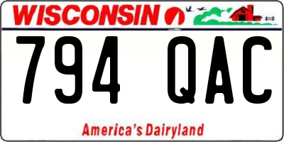 WI license plate 794QAC