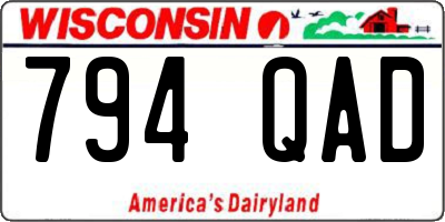 WI license plate 794QAD