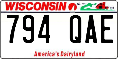 WI license plate 794QAE