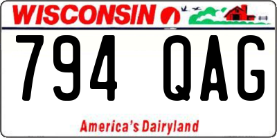 WI license plate 794QAG