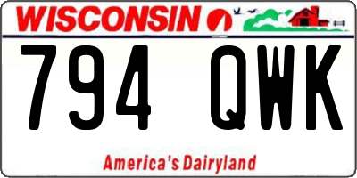 WI license plate 794QWK