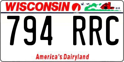 WI license plate 794RRC