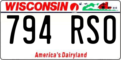 WI license plate 794RSO