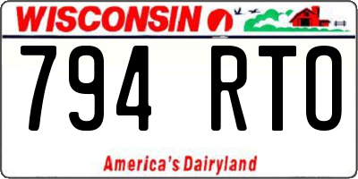 WI license plate 794RTO