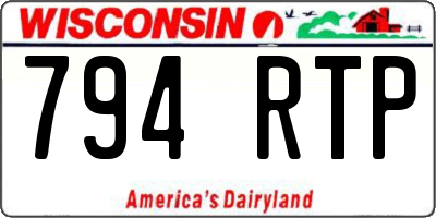 WI license plate 794RTP