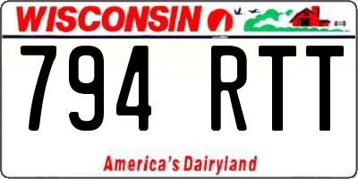 WI license plate 794RTT