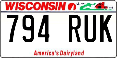 WI license plate 794RUK