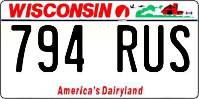 WI license plate 794RUS