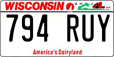 WI license plate 794RUY