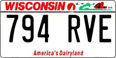 WI license plate 794RVE