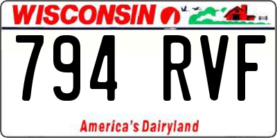 WI license plate 794RVF