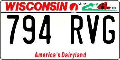 WI license plate 794RVG