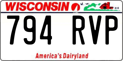 WI license plate 794RVP
