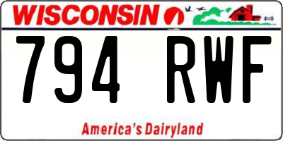 WI license plate 794RWF