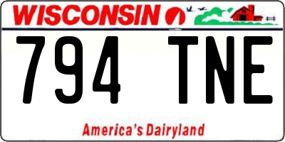 WI license plate 794TNE