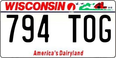 WI license plate 794TOG