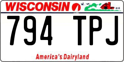 WI license plate 794TPJ