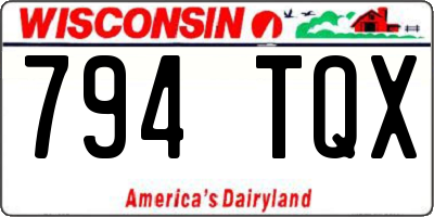WI license plate 794TQX