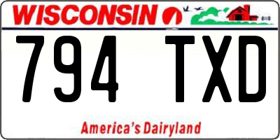 WI license plate 794TXD