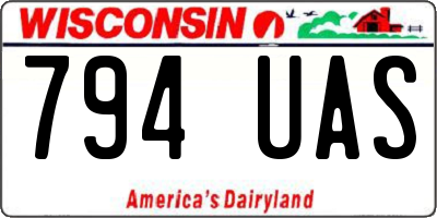 WI license plate 794UAS