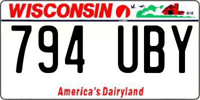 WI license plate 794UBY