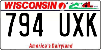 WI license plate 794UXK