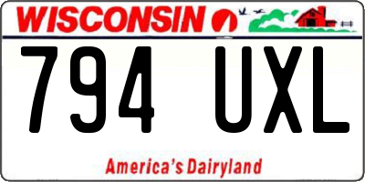 WI license plate 794UXL