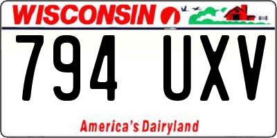 WI license plate 794UXV